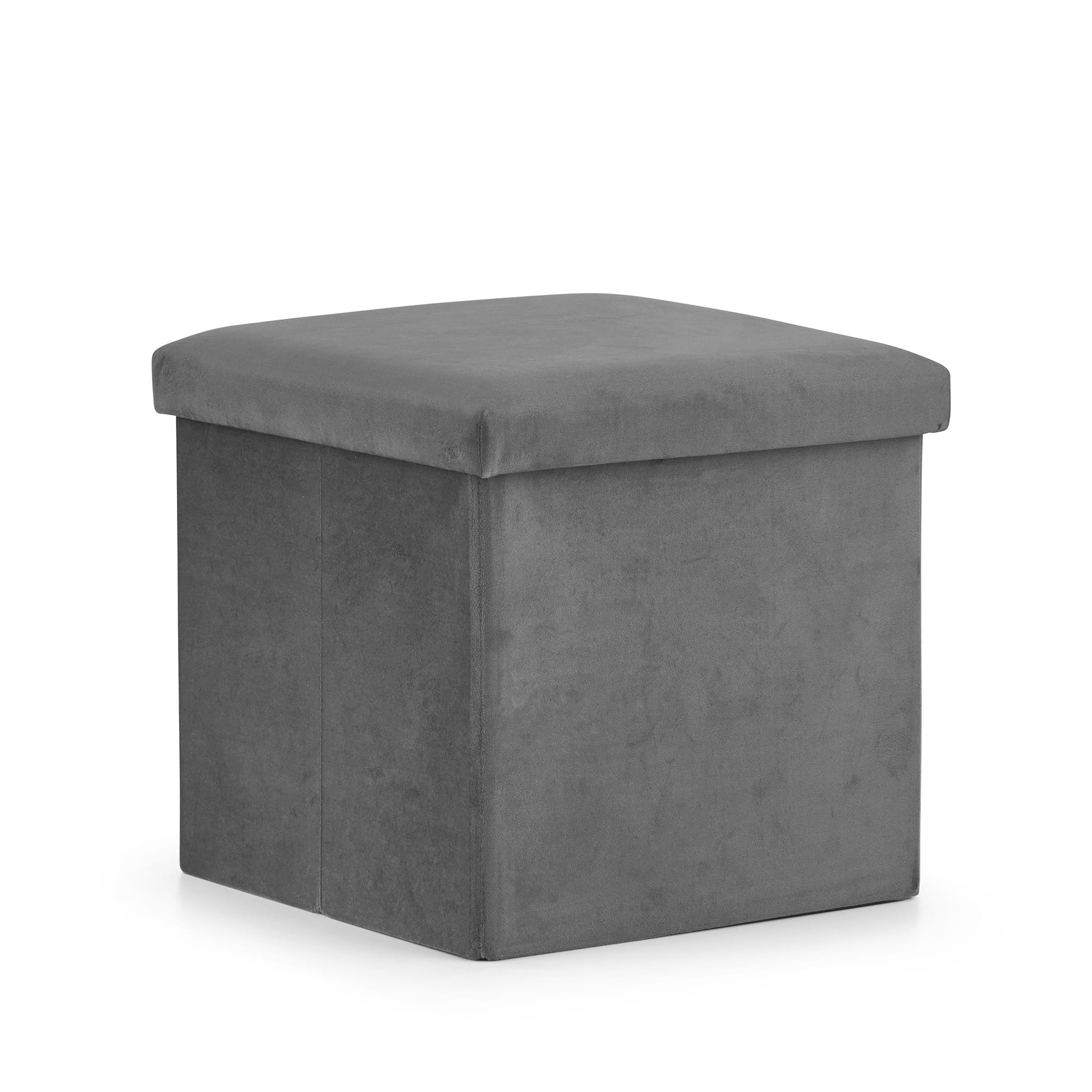 Falten Sie Pouf #size_M - 30x30x30 cm grauer Samt