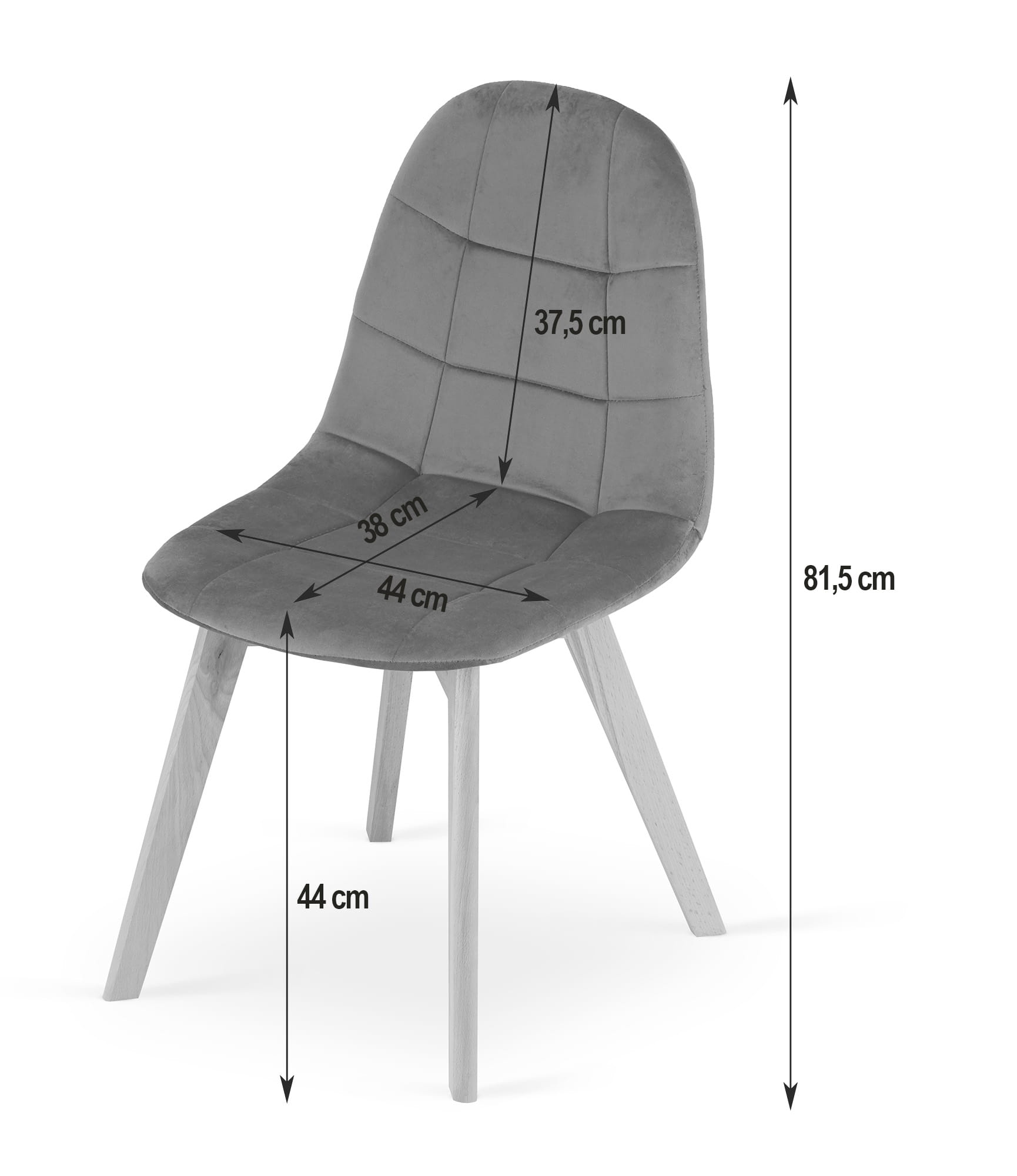 BORA Stuhl – dunkelgrauer Samt x #satz_1