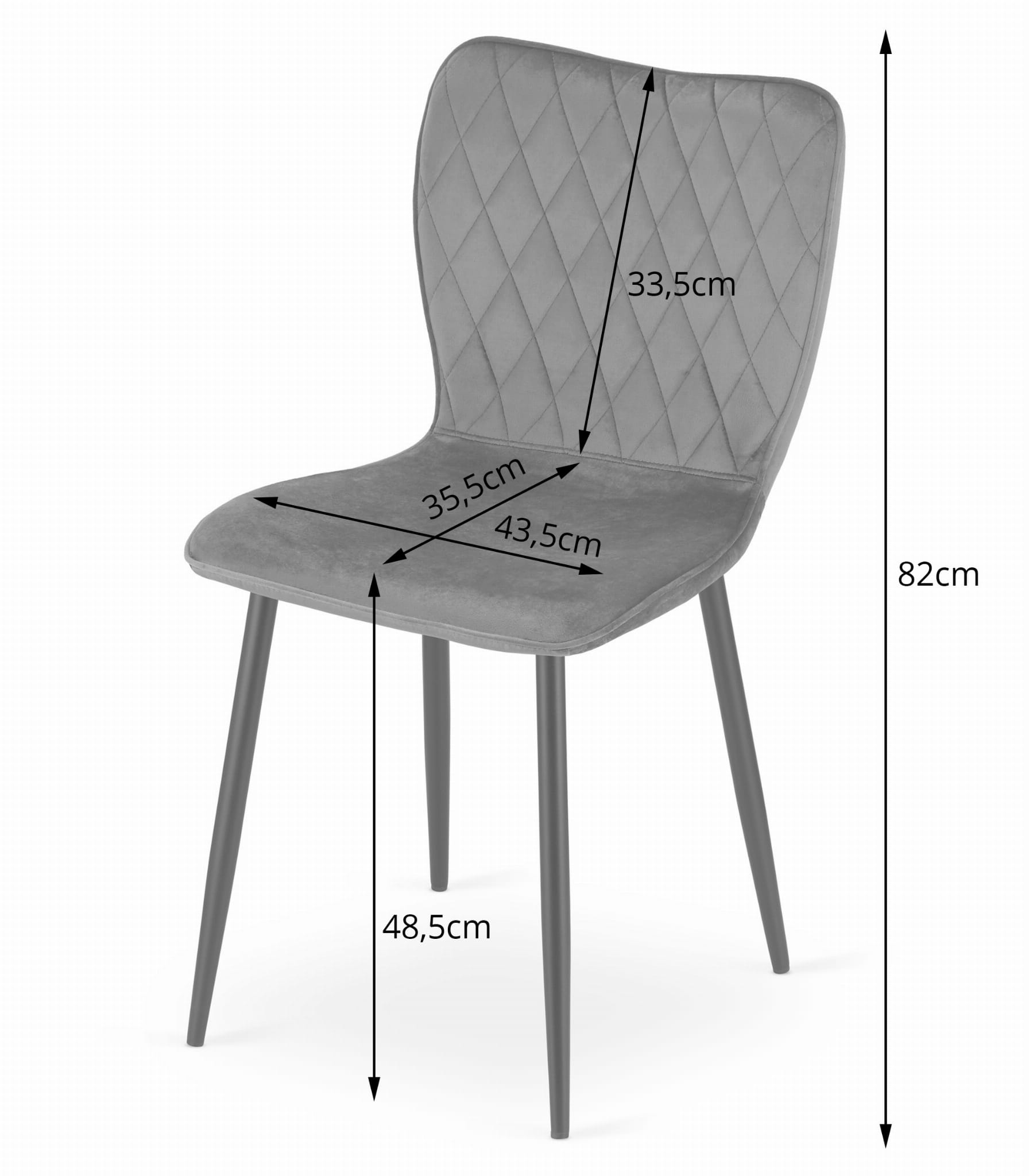 FOX Stuhl – dunkelgrauer Samt x #satz_3