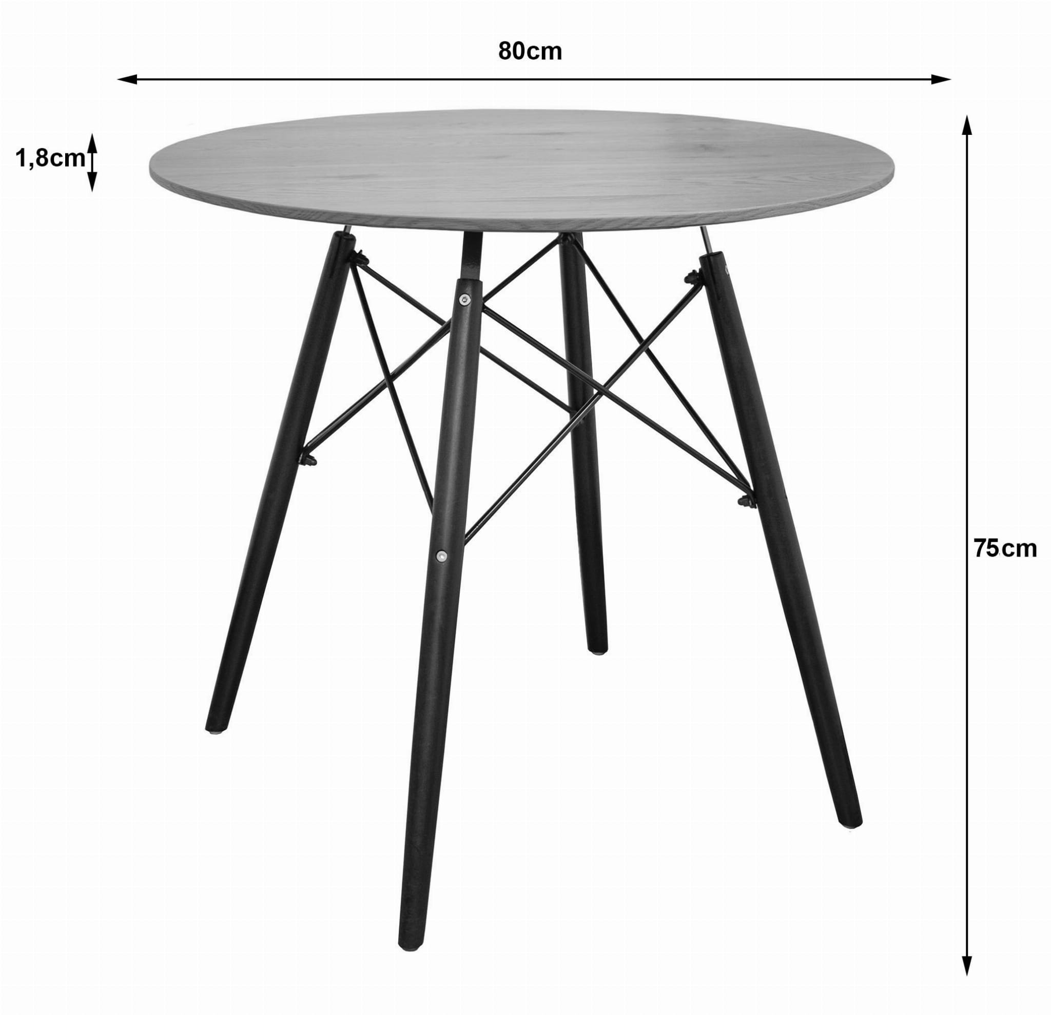 Todi Round Tabelle #size_80cm - #color_Eiche