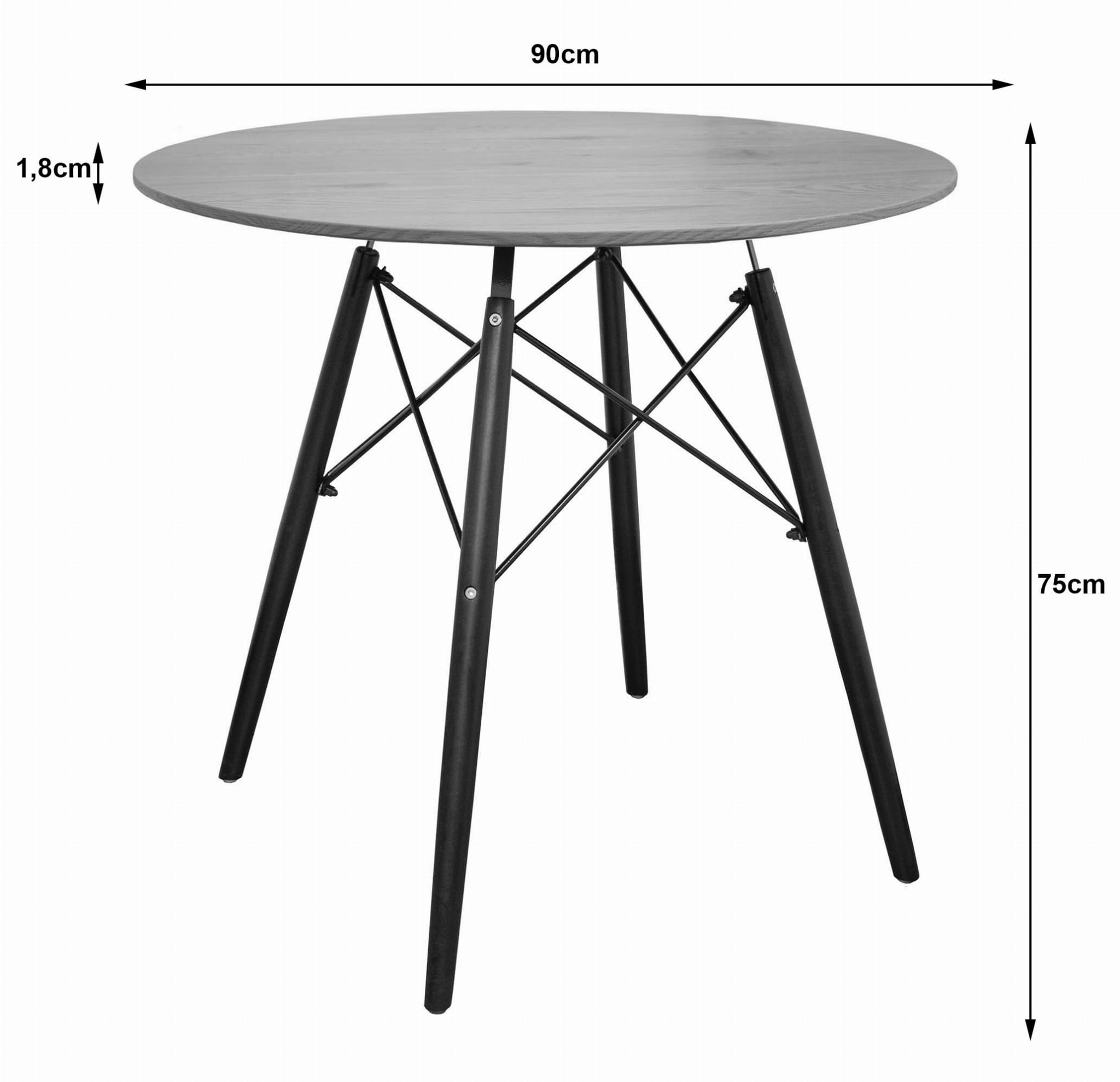 Todi Round Tabelle #size_90cm - #color_Eiche